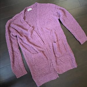 Chunky knit popcorn cardigan